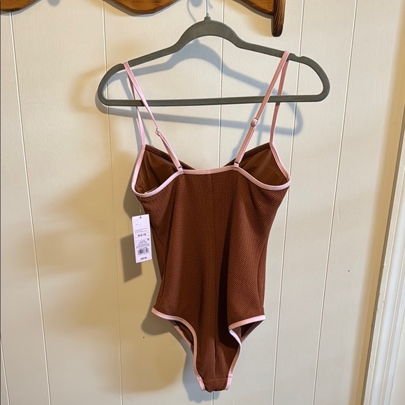 Wild Fable Chocolate One-Piece with Pink Straps - Picture 6 of 8